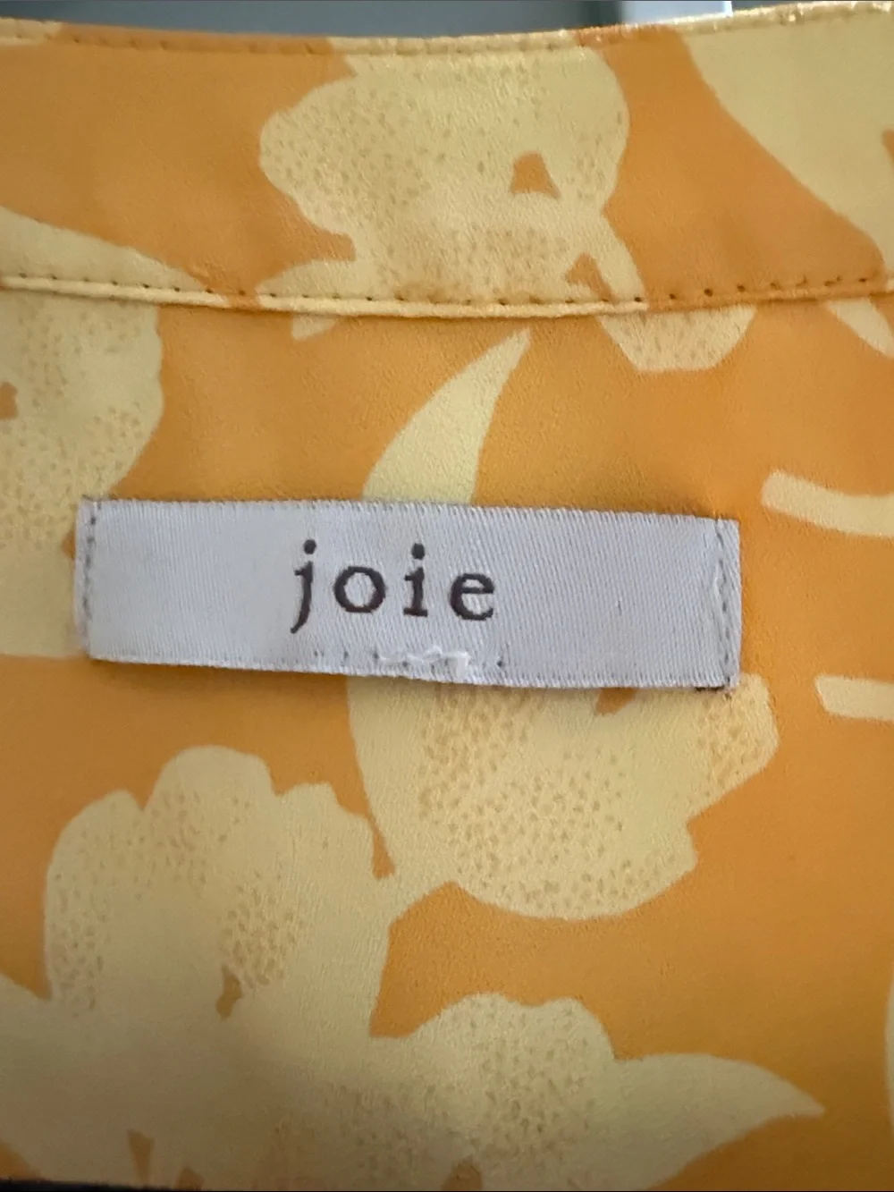 Joie Yellow Floral Split V-Neck Blouse